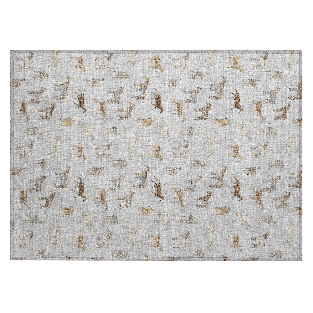 Machine Washable Indoor/Outdoor Chantille ACN2521 Gray 1'8" x 2'6" Rug. Picture 1