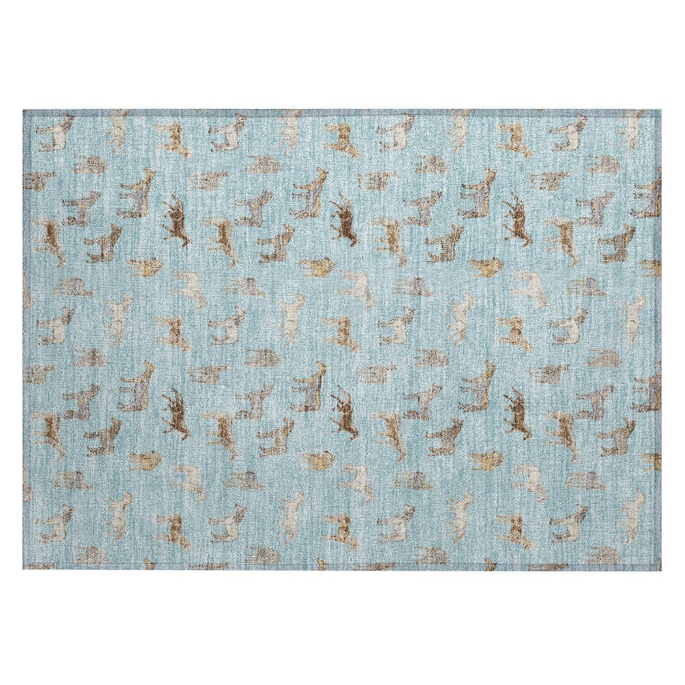 Machine Washable Indoor/Outdoor Chantille ACN2521 Blue 1'8" x 2'6" Rug. Picture 1