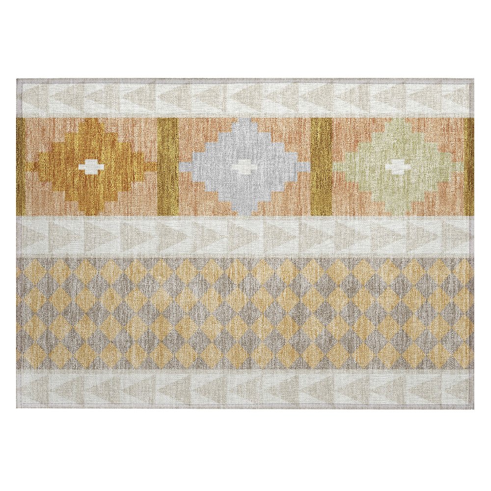 Machine Washable Indoor/Outdoor Chantille ACN2522 Brown 1'8" x 2'6" Rug. Picture 1