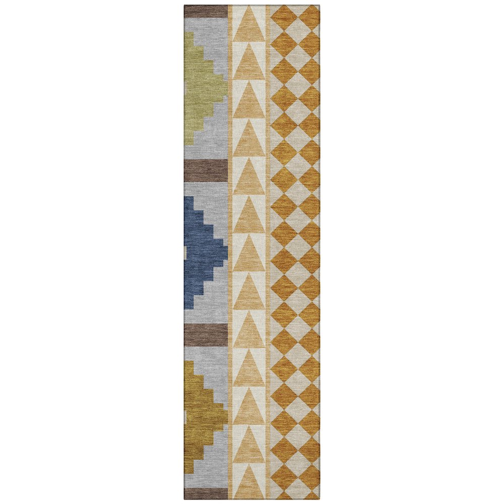 Machine Washable Indoor/Outdoor Chantille ACN2522 Orange 2'3" x 7'6" Runner Rug. Picture 1