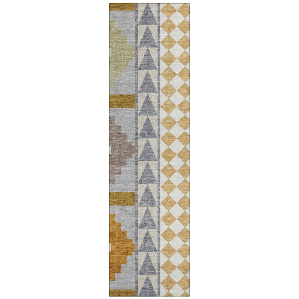 Machine Washable Indoor/Outdoor Chantille ACN2522 Gray 2'3" x 7'6" Runner Rug. Picture 1