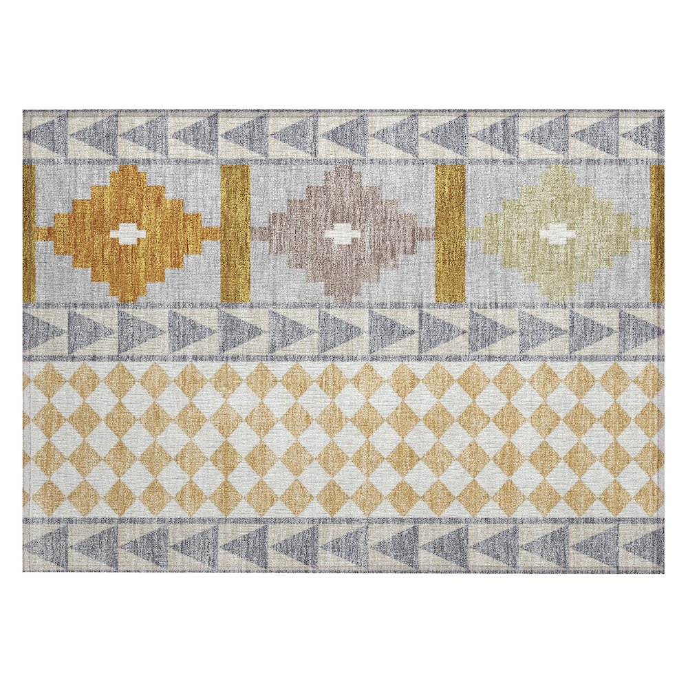 Machine Washable Indoor/Outdoor Chantille ACN2522 Gray 1'8" x 2'6" Rug. Picture 1