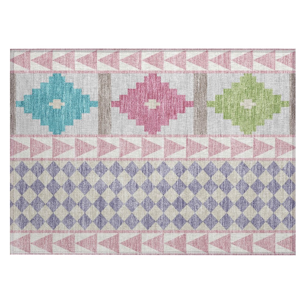Machine Washable Indoor/Outdoor Chantille ACN2522 Pink 1'8" x 2'6" Rug. Picture 1
