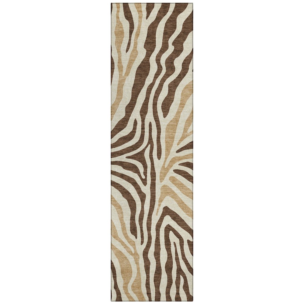 Machine Washable Indoor/Outdoor Chantille ACN2523 Brown 2'3" x 7'6" Runner Rug. Picture 1
