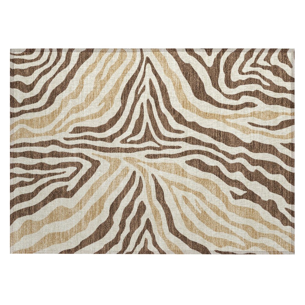 Machine Washable Indoor/Outdoor Chantille ACN2523 Brown 1'8" x 2'6" Rug. Picture 1