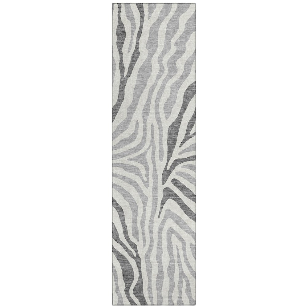 Machine Washable Indoor/Outdoor Chantille ACN2523 Gray 2'3" x 7'6" Runner Rug. Picture 1