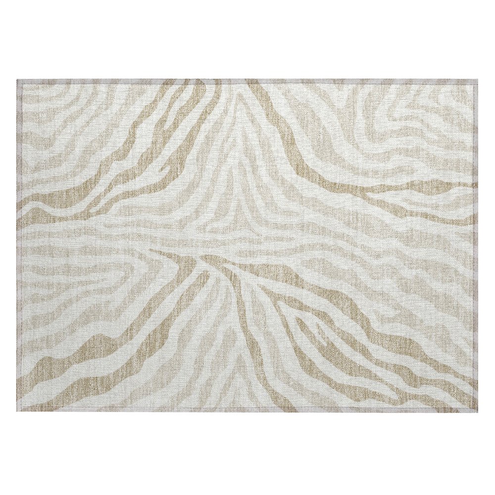 Machine Washable Indoor/Outdoor Chantille ACN2523 Ivory 1'8" x 2'6" Rug. Picture 1