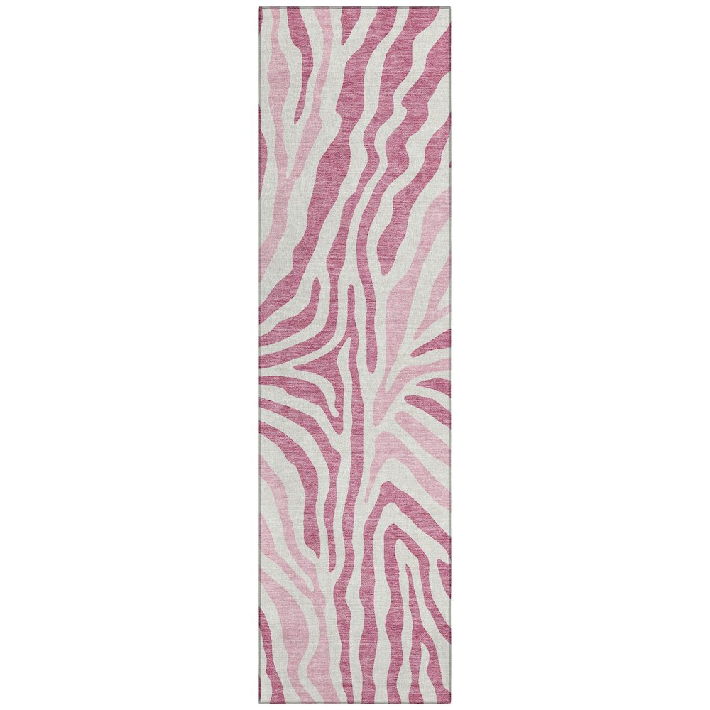 Machine Washable Indoor/Outdoor Chantille ACN2523 Pink 2'3" x 7'6" Runner Rug. Picture 1