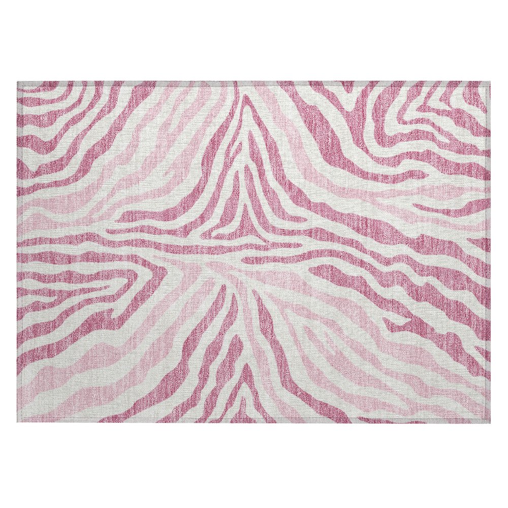 Machine Washable Indoor/Outdoor Chantille ACN2523 Pink 1'8" x 2'6" Rug. Picture 1