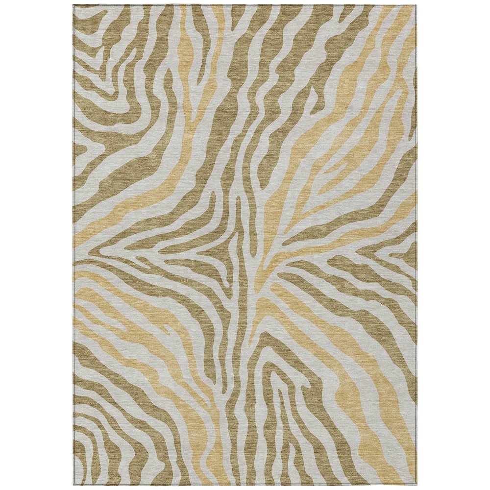 Machine Washable Indoor/Outdoor Chantille ACN2523 Gold 2'6" x 3'10" Rug. Picture 1