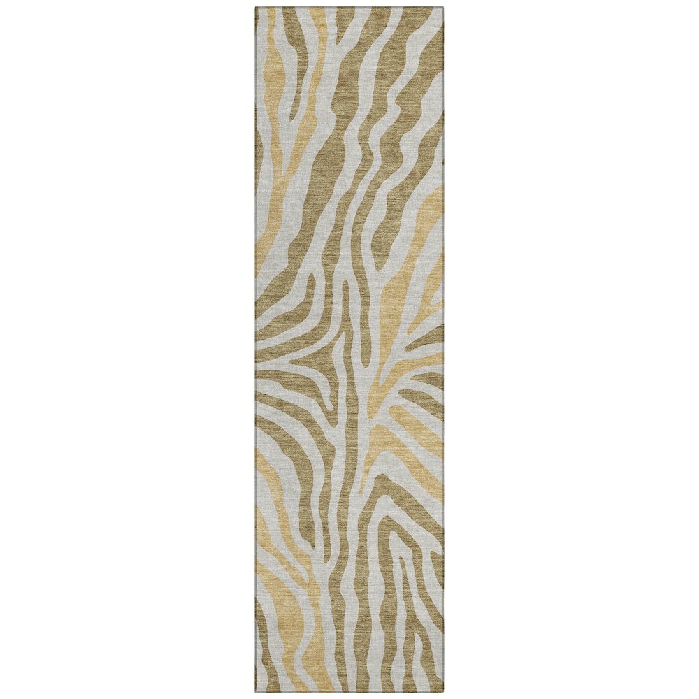 Machine Washable Indoor/Outdoor Chantille ACN2523 Gold 2'3" x 7'6" Runner Rug. Picture 1