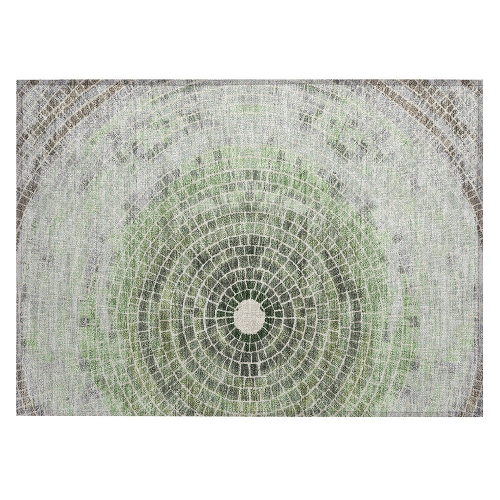Machine Washable Indoor/Outdoor Chantille ACN2524 Green 1'8" x 2'6" Rug. Picture 1