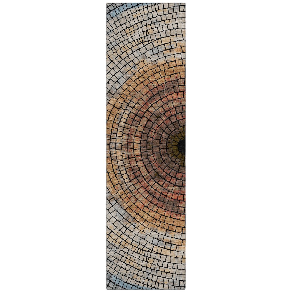 Machine Washable Indoor/Outdoor Chantille ACN2524 Orange 2'3" x 7'6" Runner Rug. Picture 1