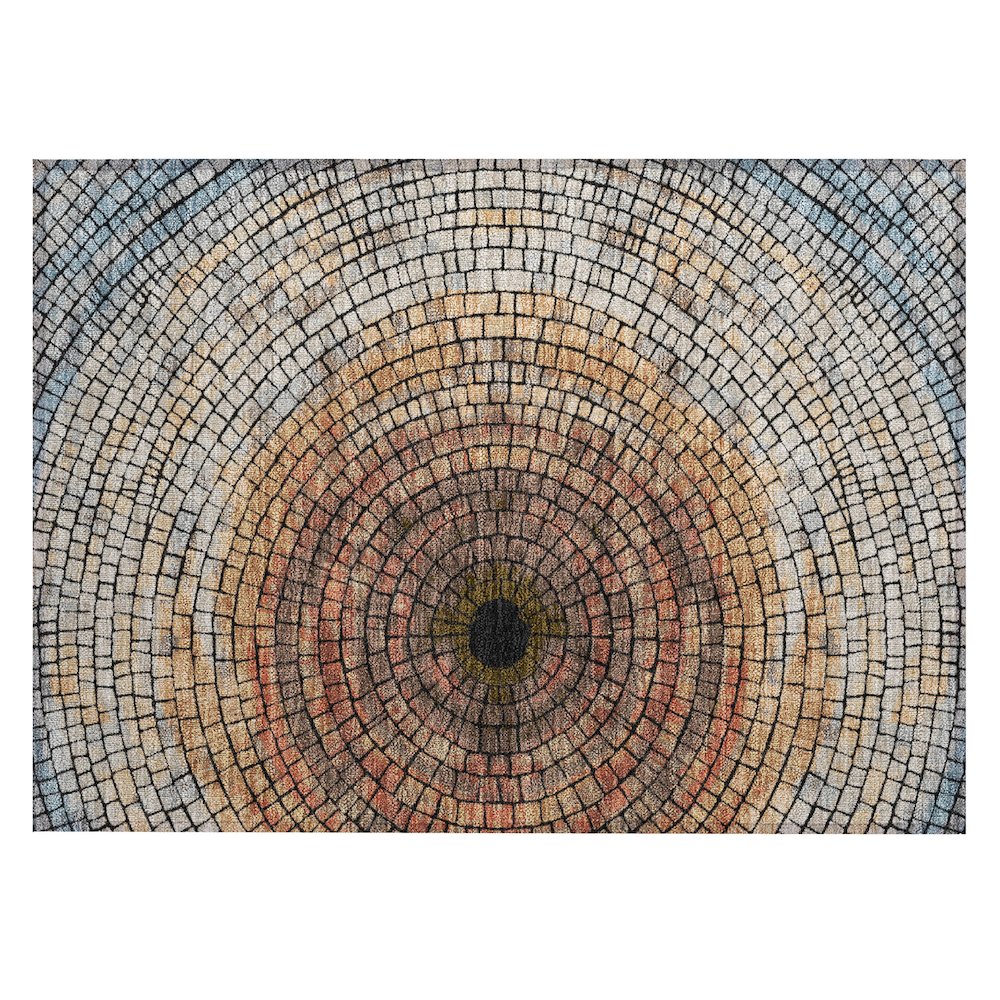 Machine Washable Indoor/Outdoor Chantille ACN2524 Orange 1'8" x 2'6" Rug. Picture 1