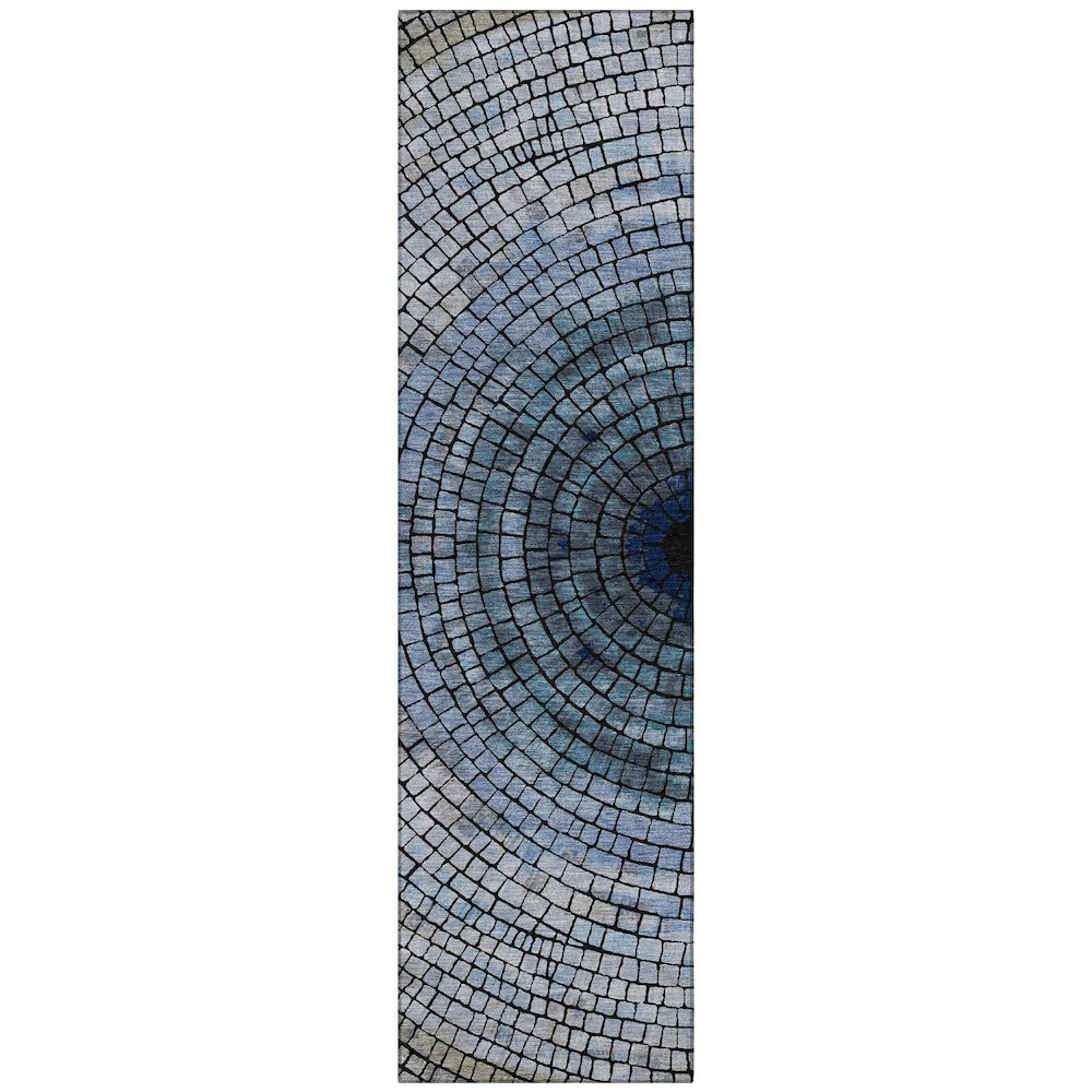 Machine Washable Indoor/Outdoor Chantille ACN2524 Blue 2'3" x 7'6" Runner Rug. Picture 1
