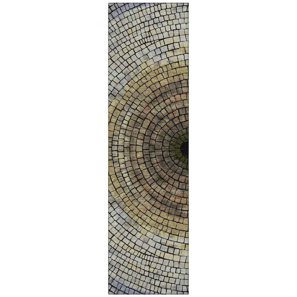 Machine Washable Indoor/Outdoor Chantille ACN2524 Gold 2'3" x 7'6" Runner Rug. Picture 1