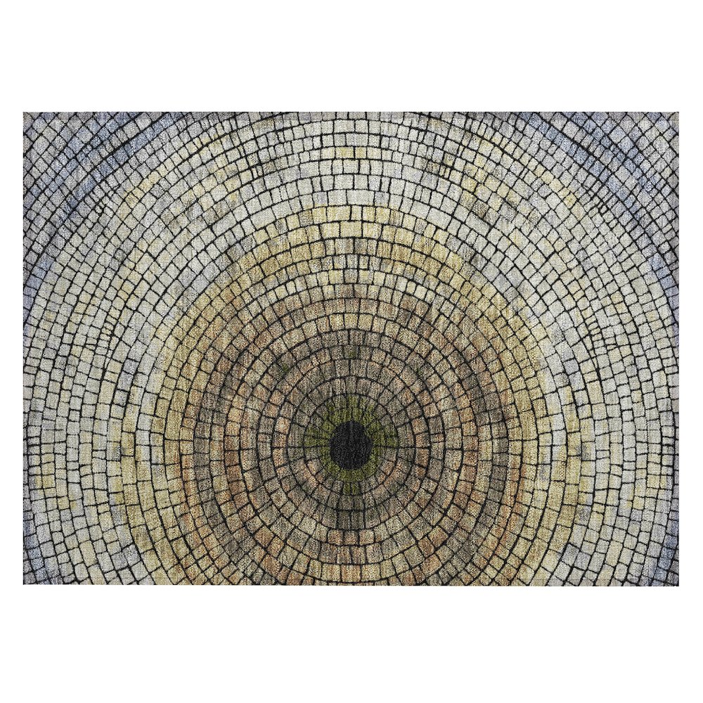 Machine Washable Indoor/Outdoor Chantille ACN2524 Gold 1'8" x 2'6" Rug. Picture 1