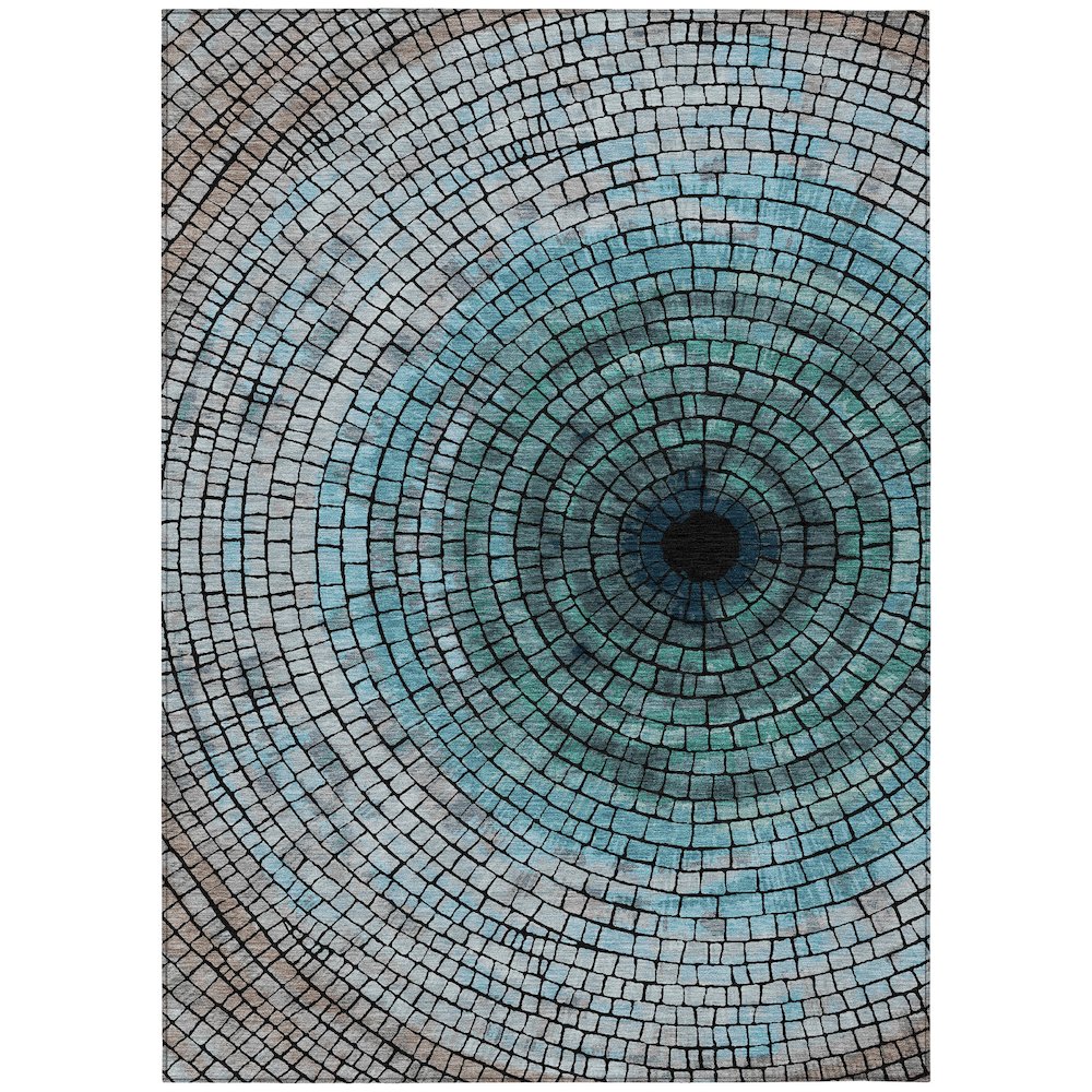 Machine Washable Indoor/Outdoor Chantille ACN2524 Teal 2'6" x 3'10" Rug. Picture 1