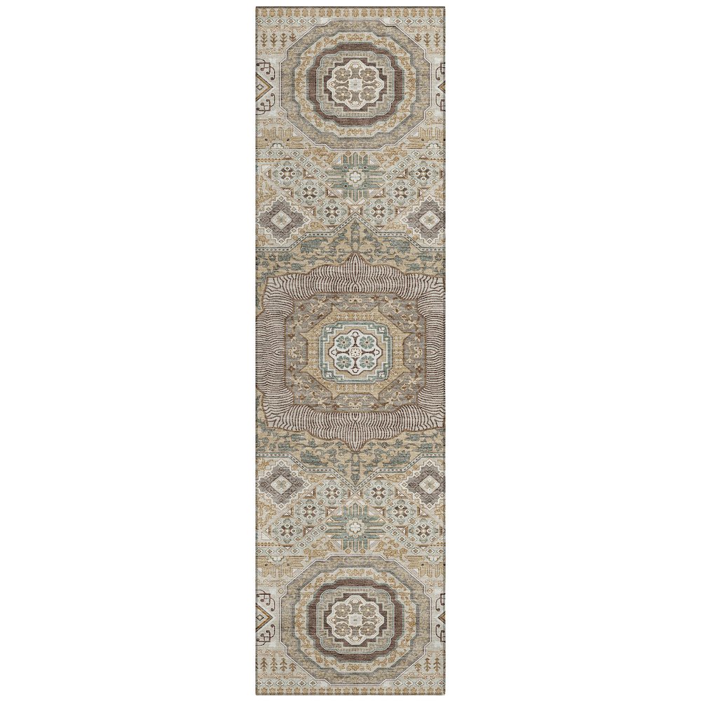 Machine Washable Indoor/Outdoor Chantille ACN2525 Brown 2'3" x 7'6" Runner Rug. Picture 1