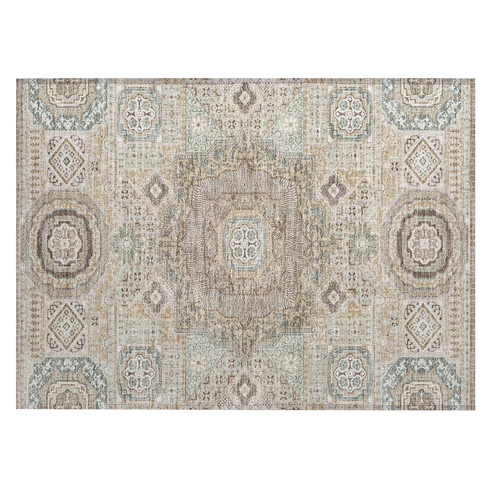 Machine Washable Indoor/Outdoor Chantille ACN2525 Brown 1'8" x 2'6" Rug. Picture 1
