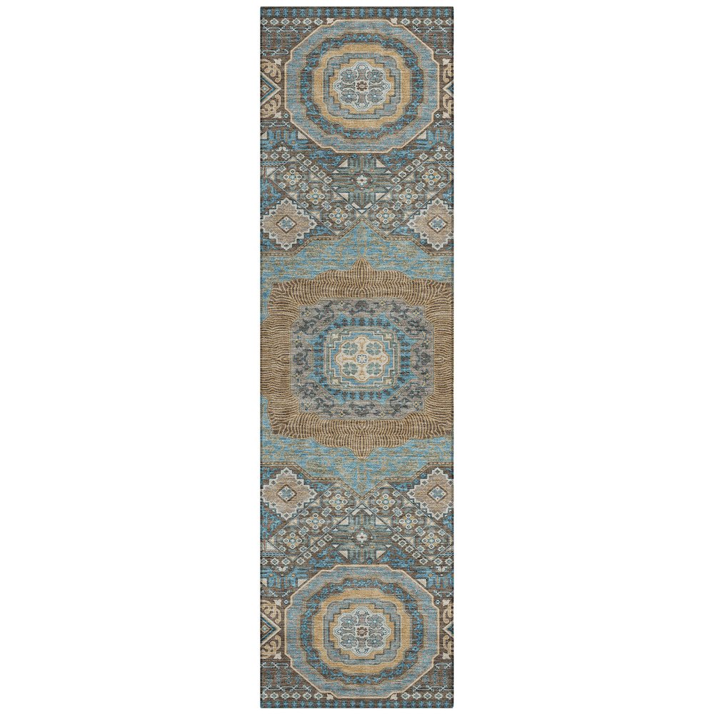 Machine Washable Indoor/Outdoor Chantille ACN2525 Brown 2'3" x 7'6" Runner Rug. Picture 1