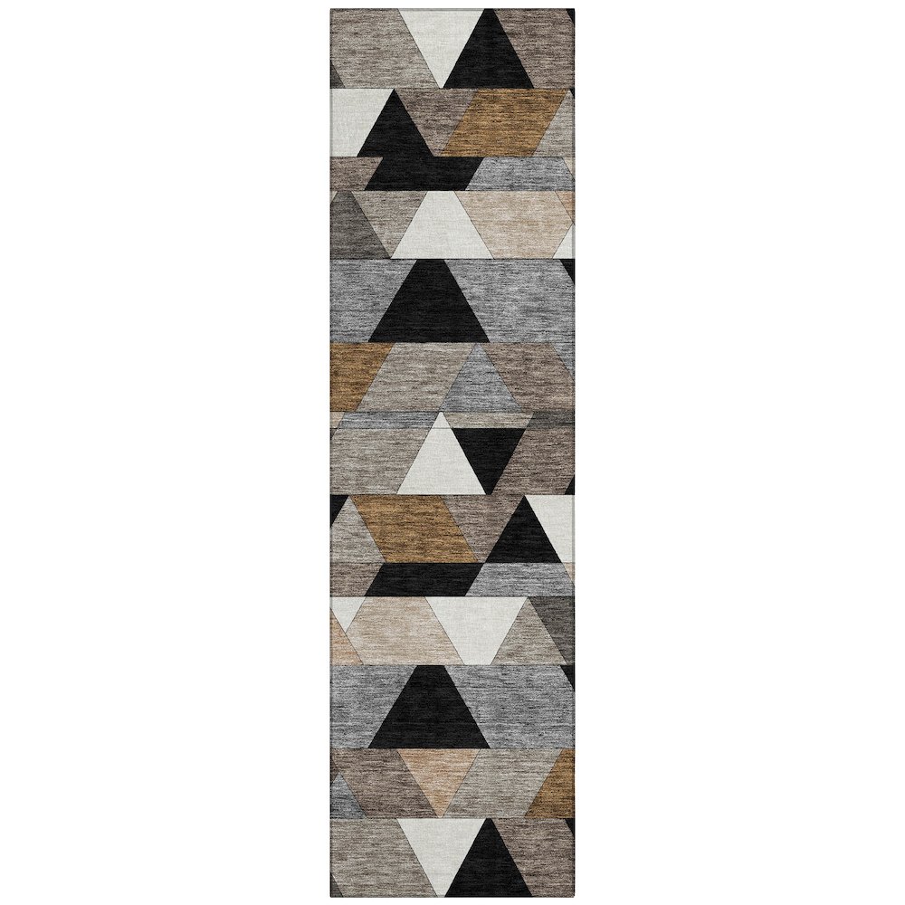 Machine Washable Indoor/Outdoor Chantille ACN2526 Black 2'3" x 7'6" Runner Rug. Picture 1