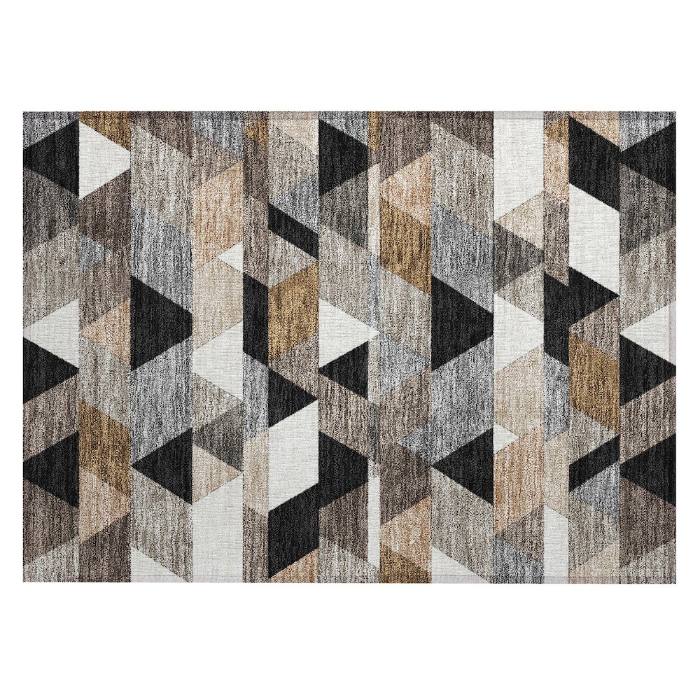 Machine Washable Indoor/Outdoor Chantille ACN2526 Black 1'8" x 2'6" Rug. Picture 1