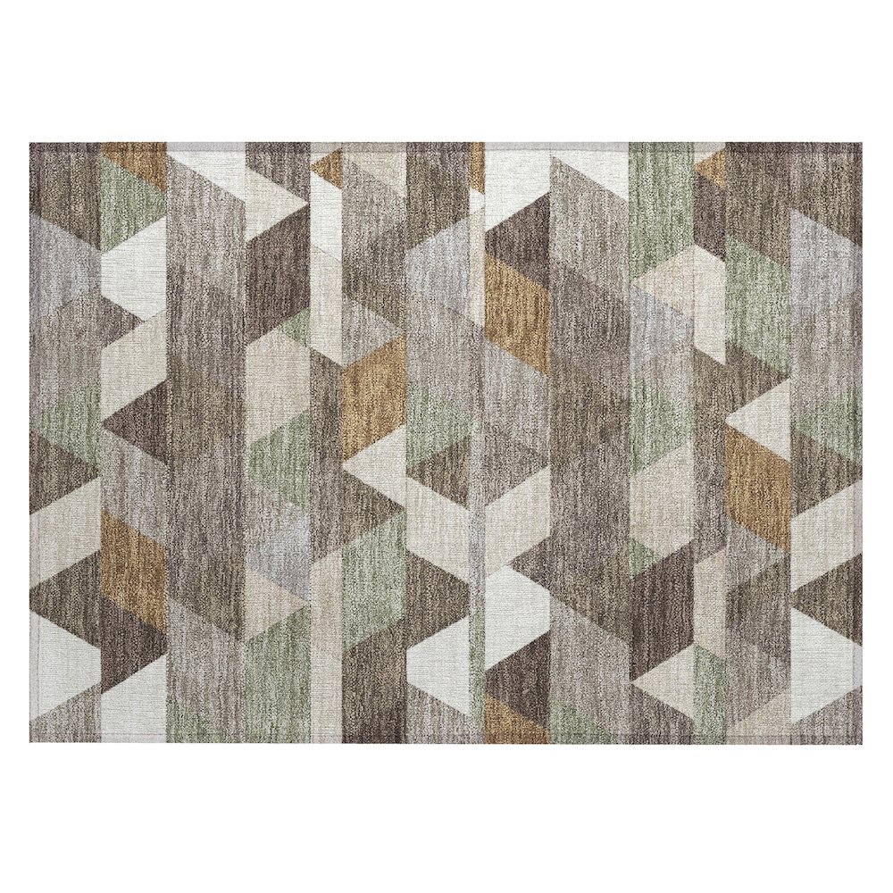 Machine Washable Indoor/Outdoor Chantille ACN2526 Brown 1'8" x 2'6" Rug. Picture 1