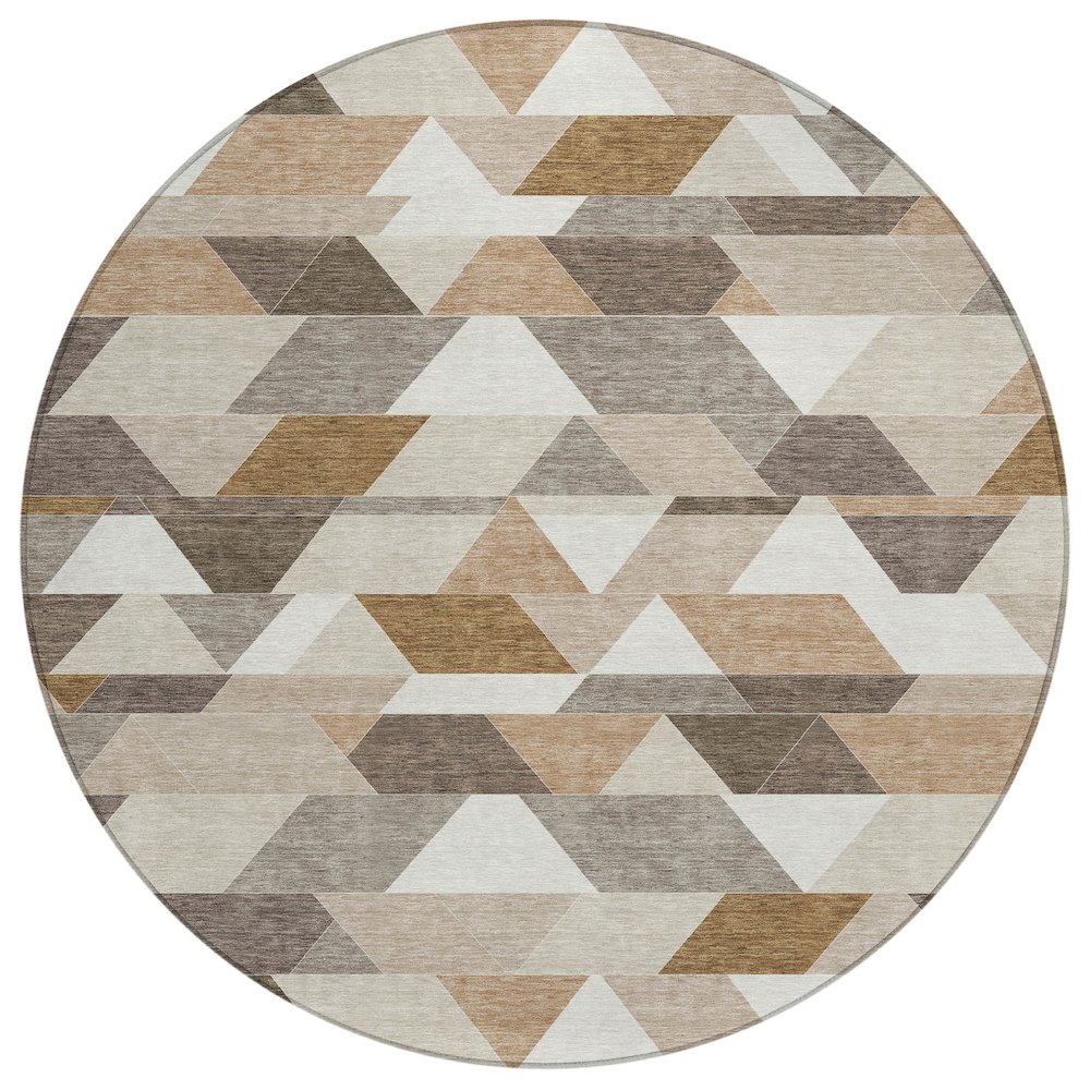 Machine Washable Indoor/Outdoor Chantille ACN2526 Ivory 8' x 8' Round Rug. Picture 1