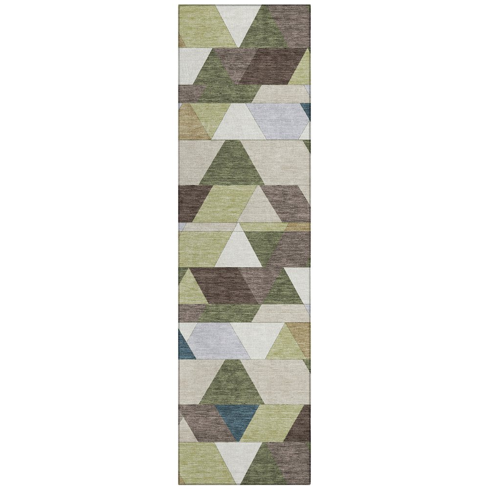 Machine Washable Indoor/Outdoor Chantille ACN2526 Green 2'3" x 7'6" Runner Rug. Picture 1