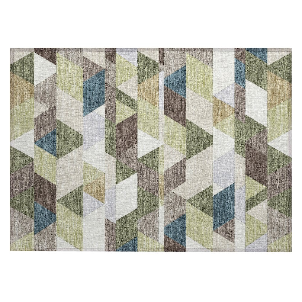 Machine Washable Indoor/Outdoor Chantille ACN2526 Green 1'8" x 2'6" Rug. Picture 1
