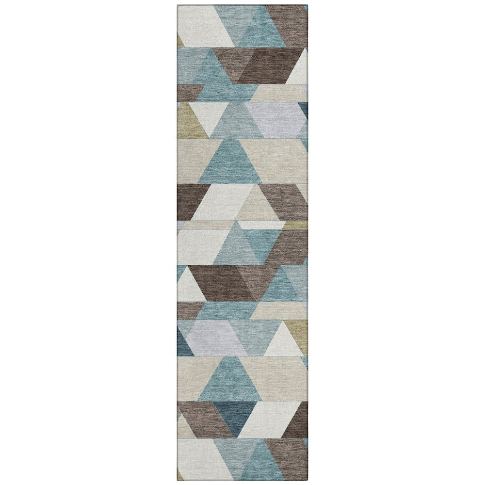 Machine Washable Indoor/Outdoor Chantille ACN2526 Teal 2'3" x 7'6" Runner Rug. Picture 1