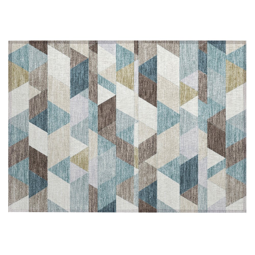 Machine Washable Indoor/Outdoor Chantille ACN2526 Teal 1'8" x 2'6" Rug. Picture 1