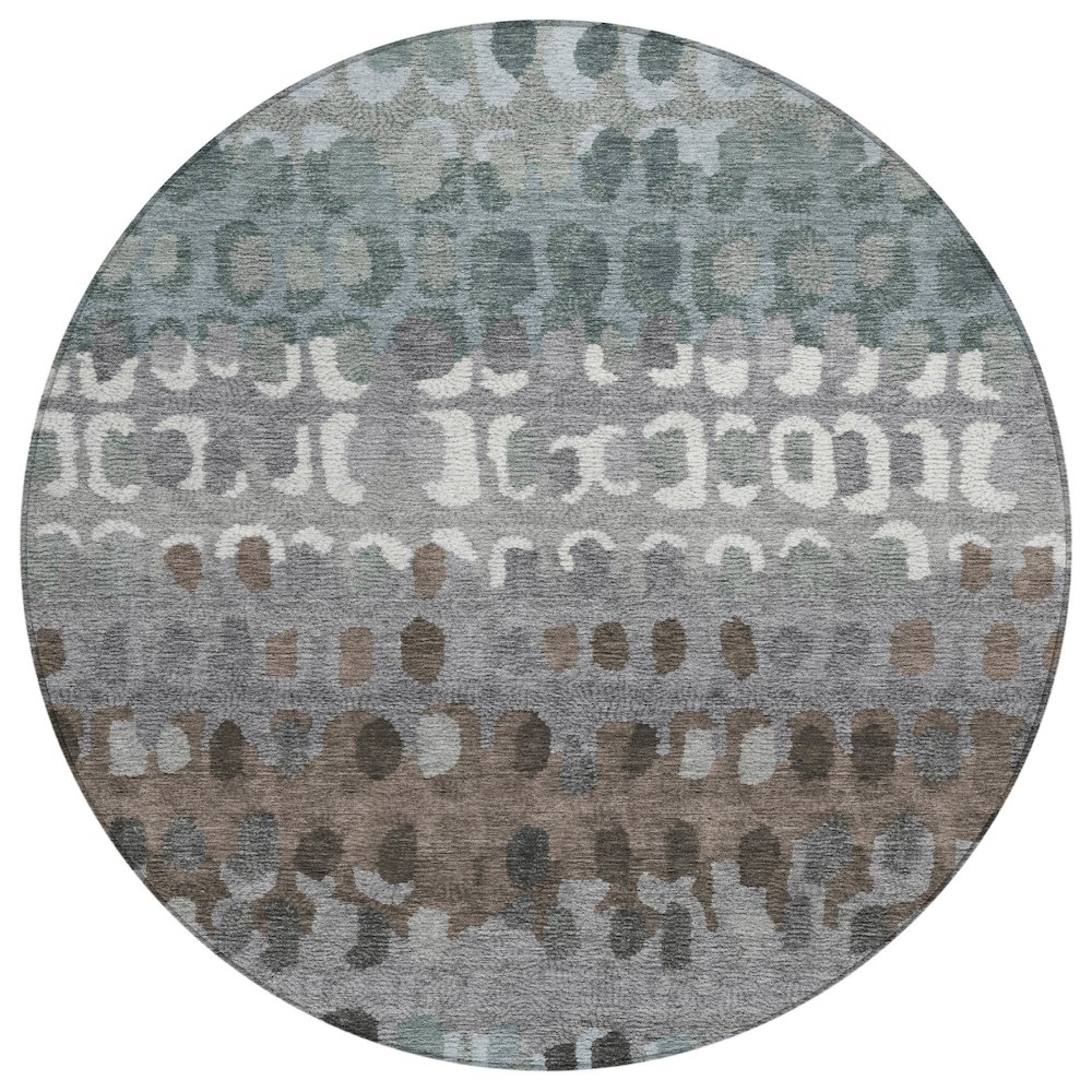 Machine Washable Indoor/Outdoor Chantille ACN2529 Green 8' x 8' Round Rug. Picture 1