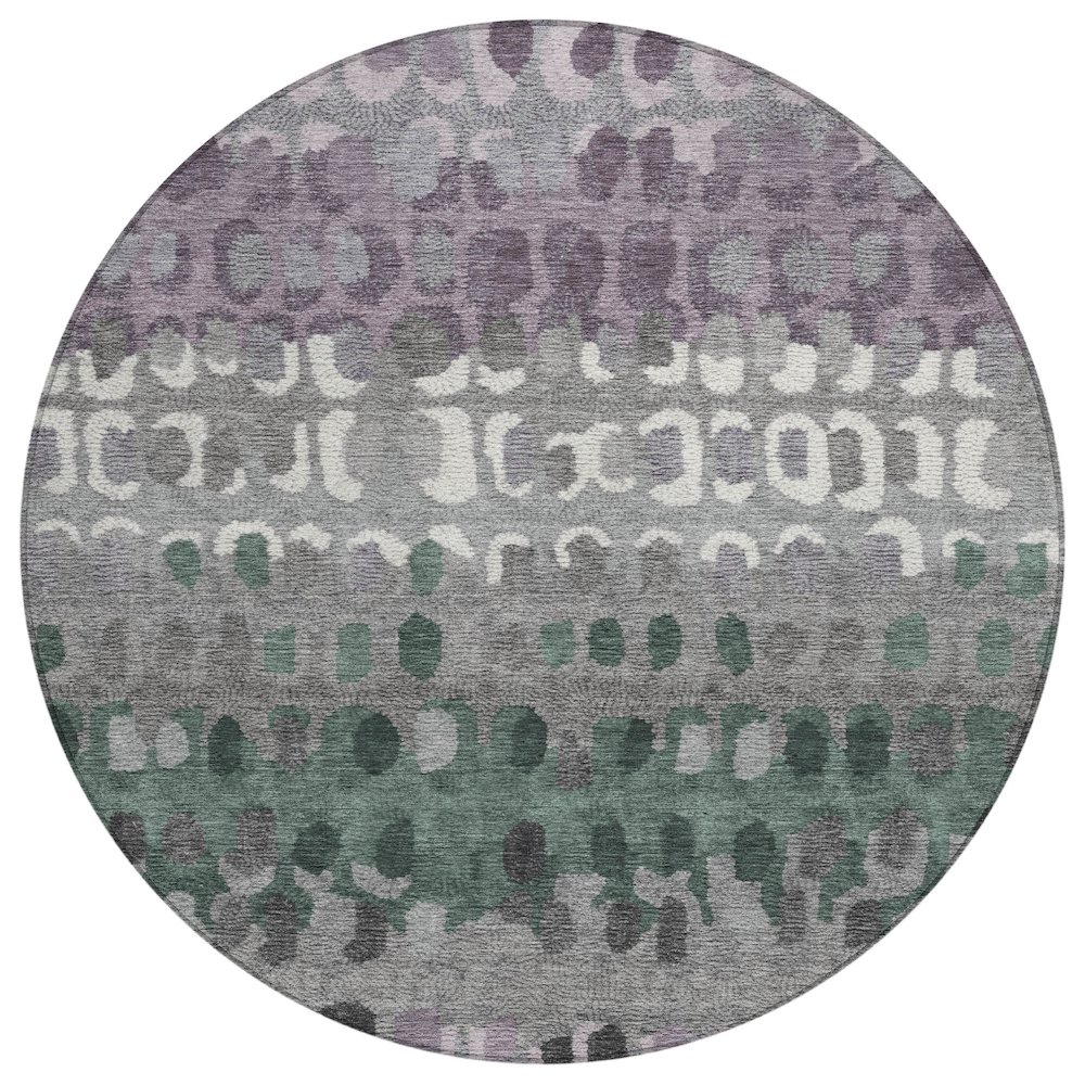 Machine Washable Indoor/Outdoor Chantille ACN2529 Purple 8' x 8' Round Rug. Picture 1