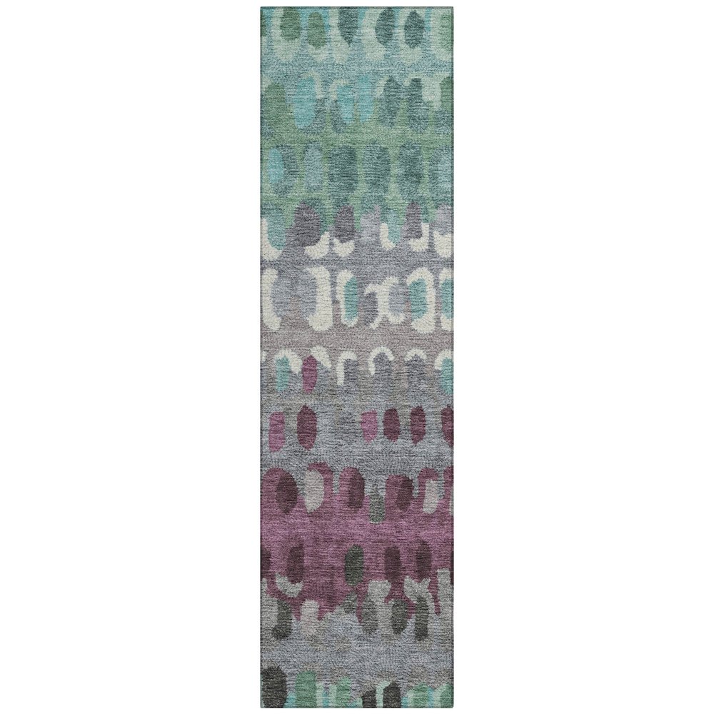 Machine Washable Indoor/Outdoor Chantille ACN2529 Teal 2'3" x 7'6" Runner Rug. Picture 1