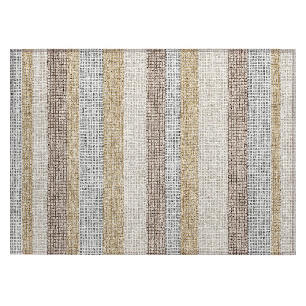 Machine Washable Indoor/Outdoor Chantille ACN2530 Brown 1'8" x 2'6" Rug. Picture 1