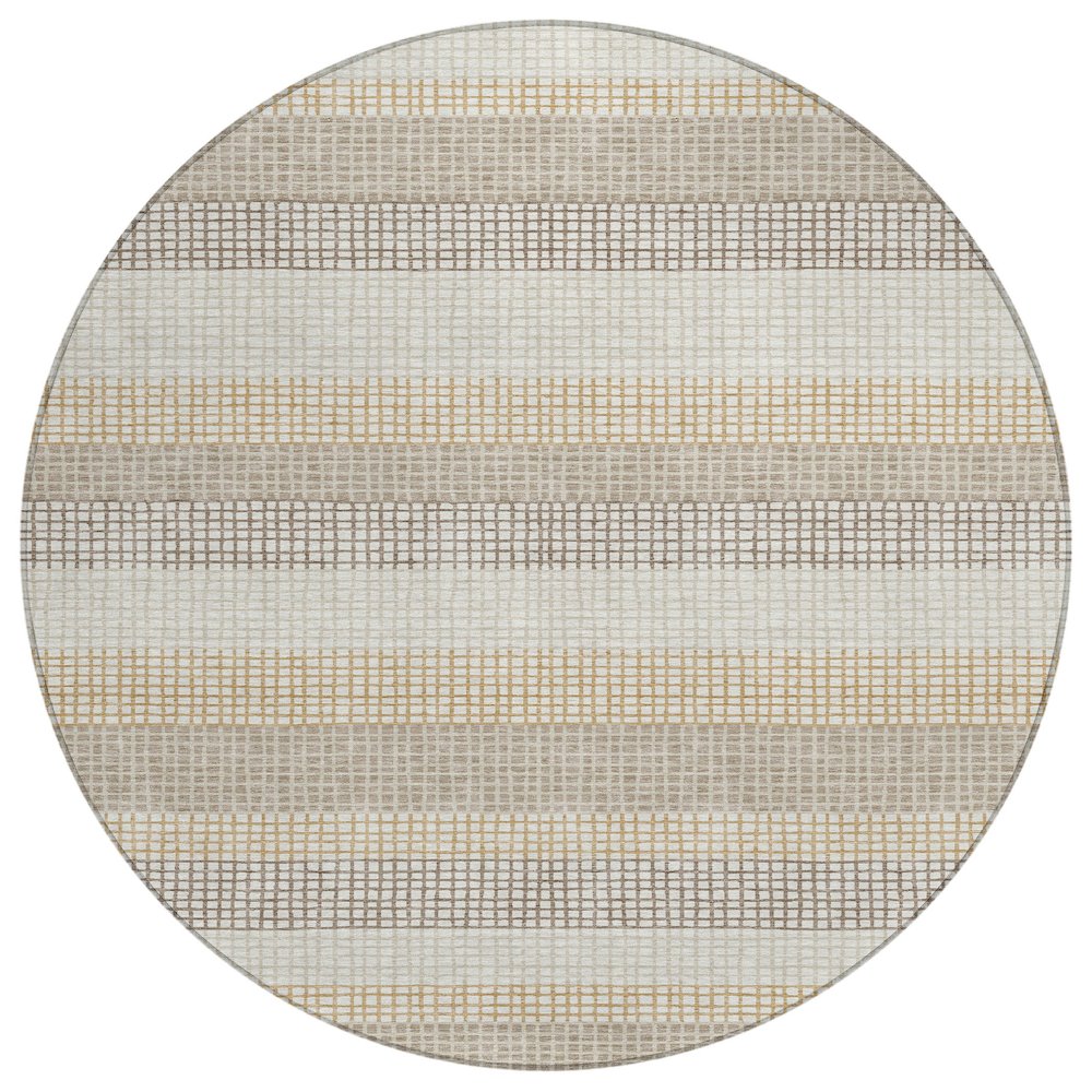 Machine Washable Indoor/Outdoor Chantille ACN2530 Ivory 8' x 8' Round Rug. Picture 1