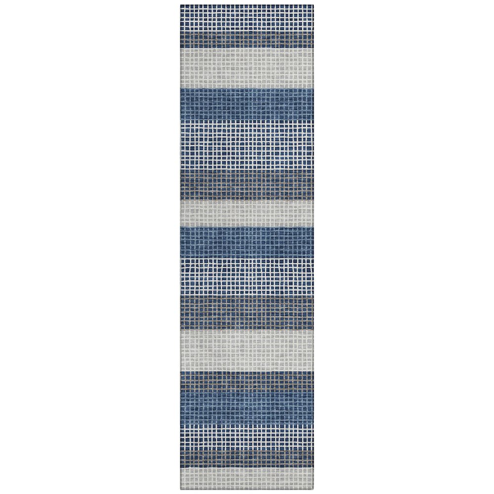Machine Washable Indoor/Outdoor Chantille ACN2530 Blue 2'3" x 7'6" Runner Rug. Picture 1