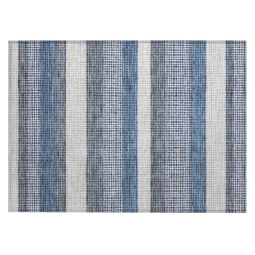 Machine Washable Indoor/Outdoor Chantille ACN2530 Blue 1'8" x 2'6" Rug. Picture 1