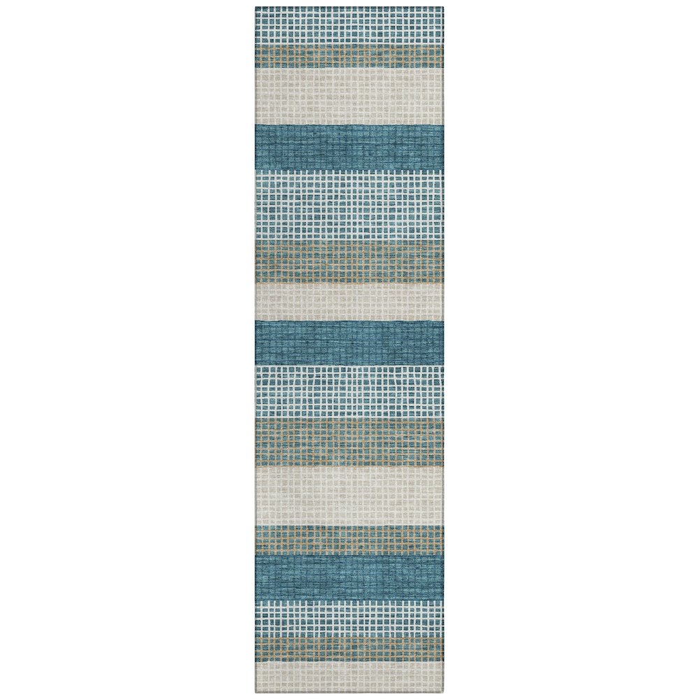 Machine Washable Indoor/Outdoor Chantille ACN2530 Teal 2'3" x 7'6" Runner Rug. Picture 1