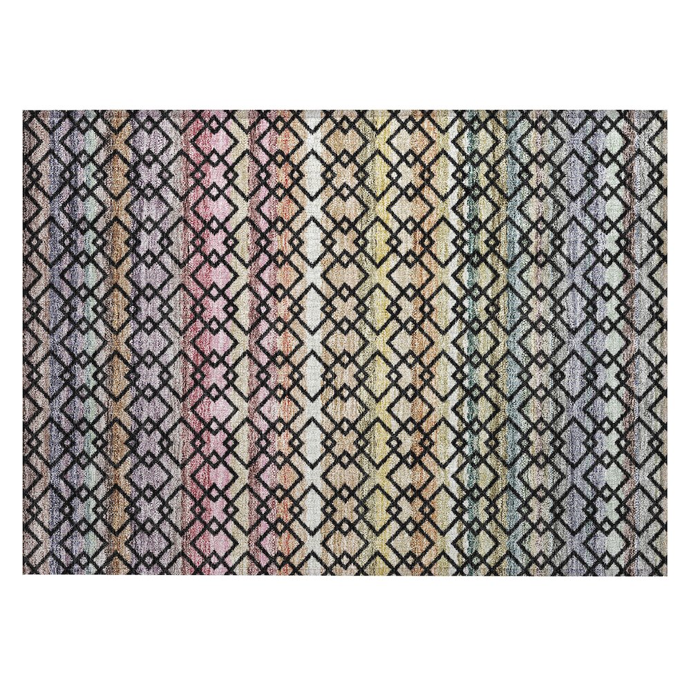 Machine Washable Indoor/Outdoor Chantille ACN2531 Black 1'8" x 2'6" Rug. Picture 1