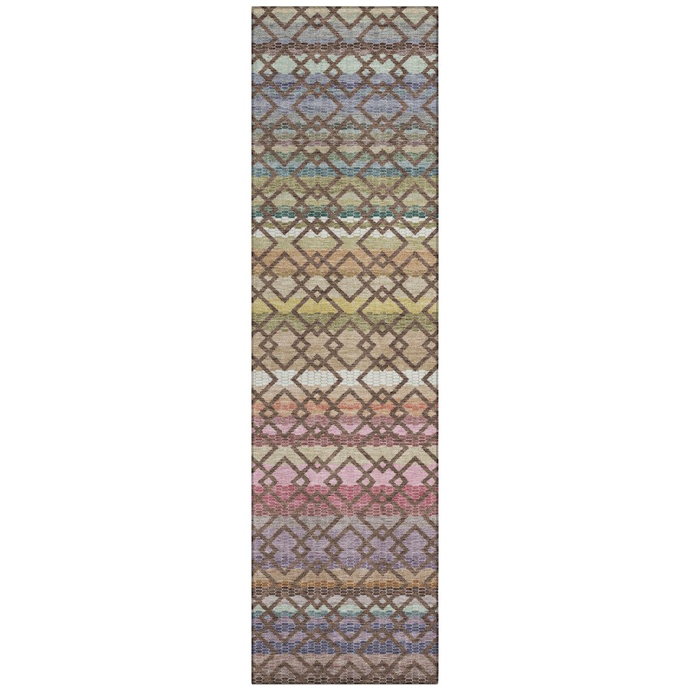 Machine Washable Indoor/Outdoor Chantille ACN2531 Brown 2'3" x 7'6" Runner Rug. Picture 1
