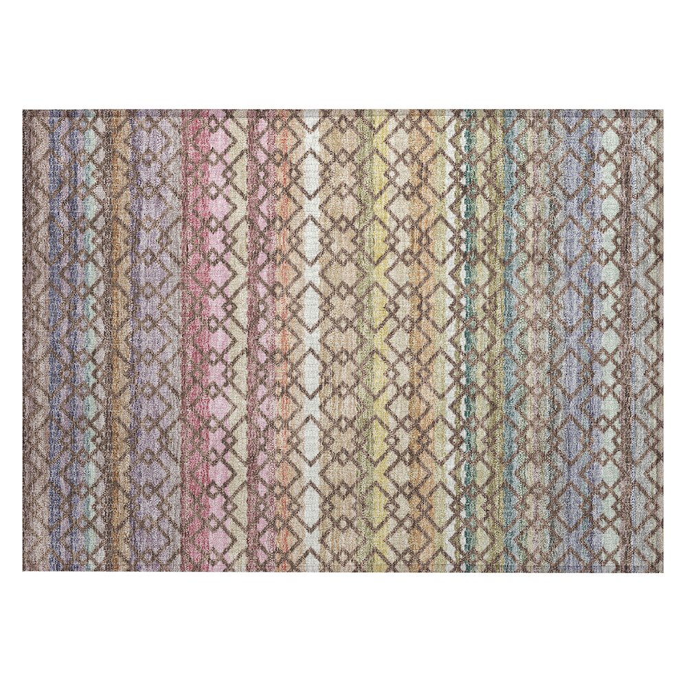 Machine Washable Indoor/Outdoor Chantille ACN2531 Brown 1'8" x 2'6" Rug. Picture 1