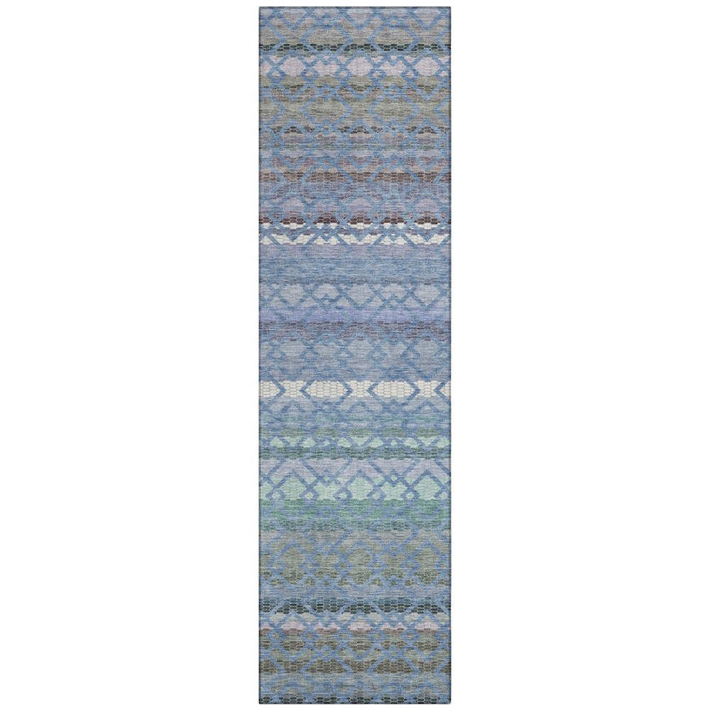 Machine Washable Indoor/Outdoor Chantille ACN2531 Blue 2'3" x 7'6" Runner Rug. Picture 1