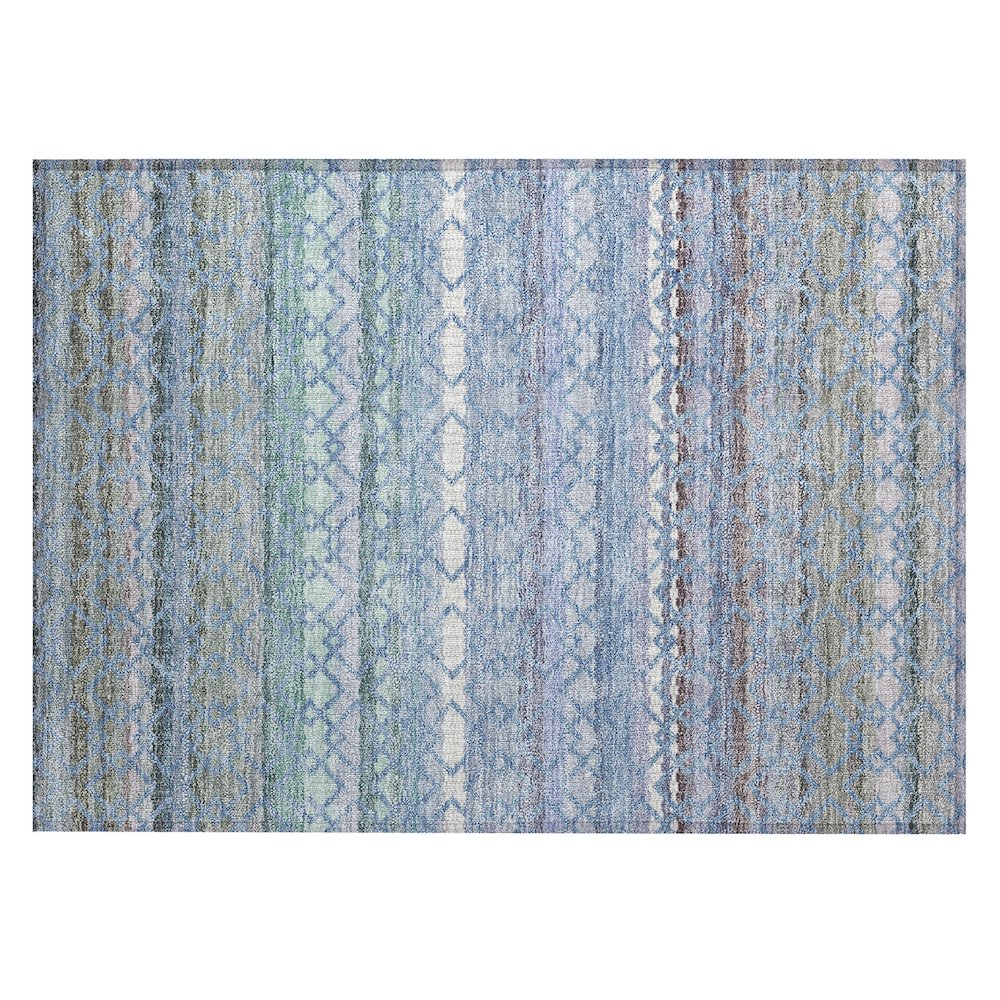 Machine Washable Indoor/Outdoor Chantille ACN2531 Blue 1'8" x 2'6" Rug. Picture 1