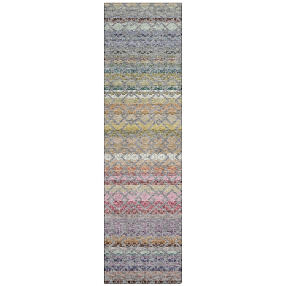 Machine Washable Indoor/Outdoor Chantille ACN2531 Gray 2'3" x 7'6" Runner Rug. Picture 1