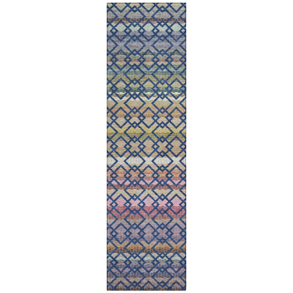 Machine Washable Indoor/Outdoor Chantille ACN2531 Blue 2'3" x 7'6" Runner Rug. Picture 1