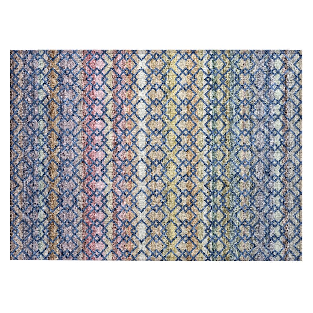 Machine Washable Indoor/Outdoor Chantille ACN2531 Blue 1'8" x 2'6" Rug. Picture 1