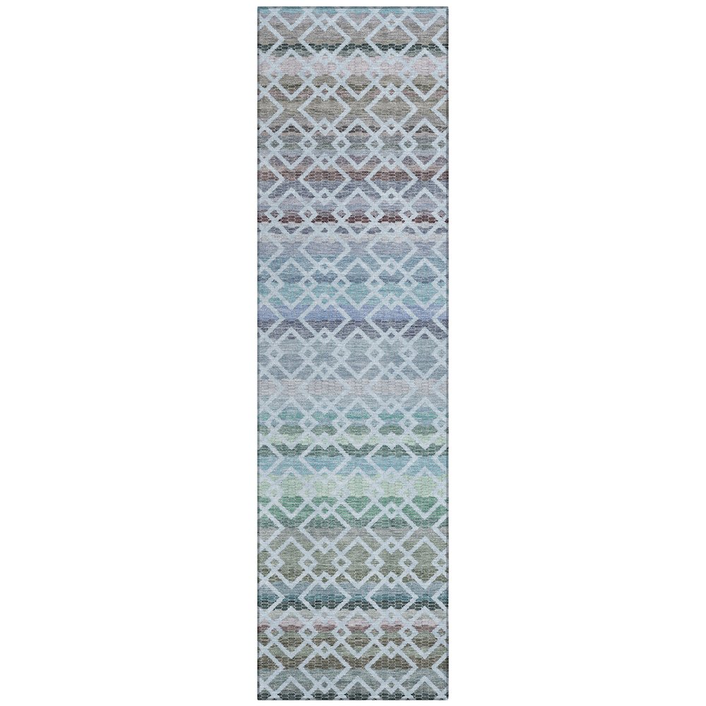 Machine Washable Indoor/Outdoor Chantille ACN2531 Blue 2'3" x 7'6" Runner Rug. Picture 1
